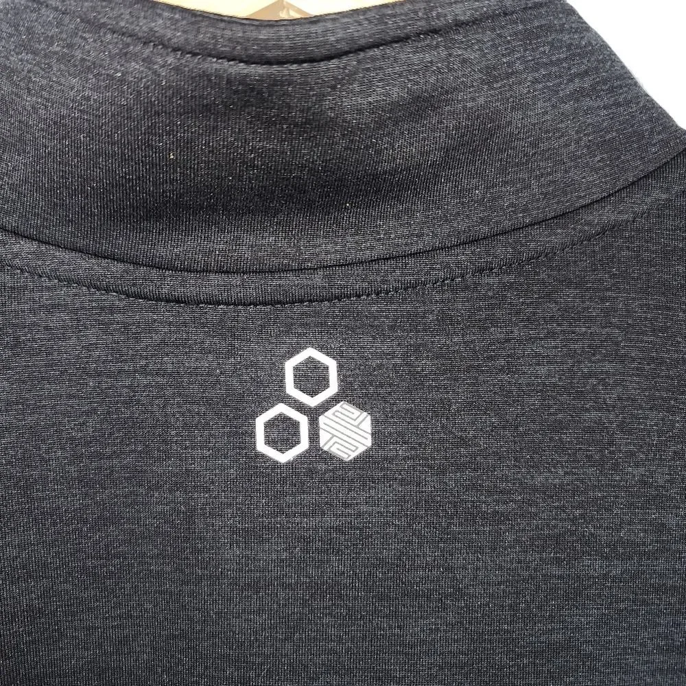 Tek Gear DryTek Men Top Running Shirt 1/4 Zip Pullover Charcoal  Mockneck Size S - Picture 11 of 14